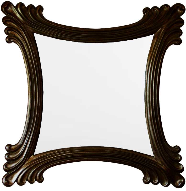 ZS002AS Wall décor art mirror classic dark brown square